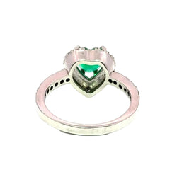 Bague Entourage en or blanc, émeraude et diamants - Castafiore
