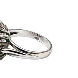 Bague Entourage en or blanc, émeraude et diamants - Castafiore