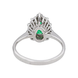 Bague Entourage en or blanc, émeraude et diamants - Castafiore