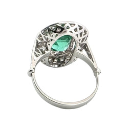 Bague Entourage en or blanc, émeraude et diamants - Castafiore