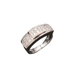 Bague Entourage en or blanc et diamants - Castafiore