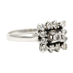 Bague Entourage en or blanc et diamants - Castafiore