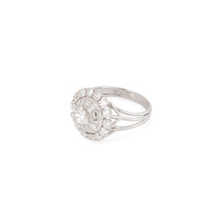 Bague Entourage en or blanc et diamants - Castafiore