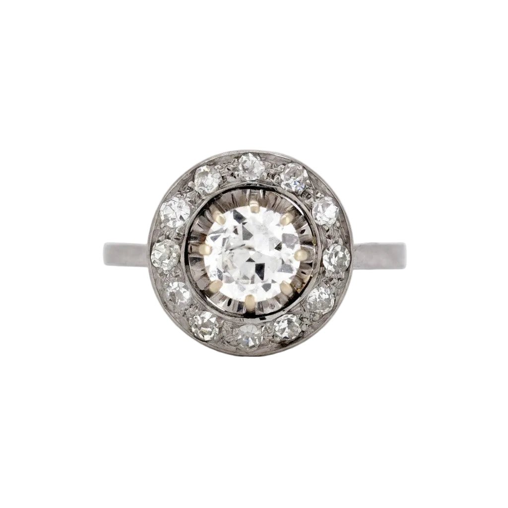 Bague Entourage en or blanc et diamants - Castafiore