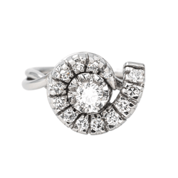 Bague Entourage en or blanc et diamants - Castafiore