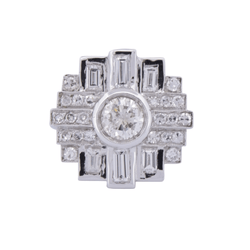 Bague Entourage en or blanc et diamants - Castafiore