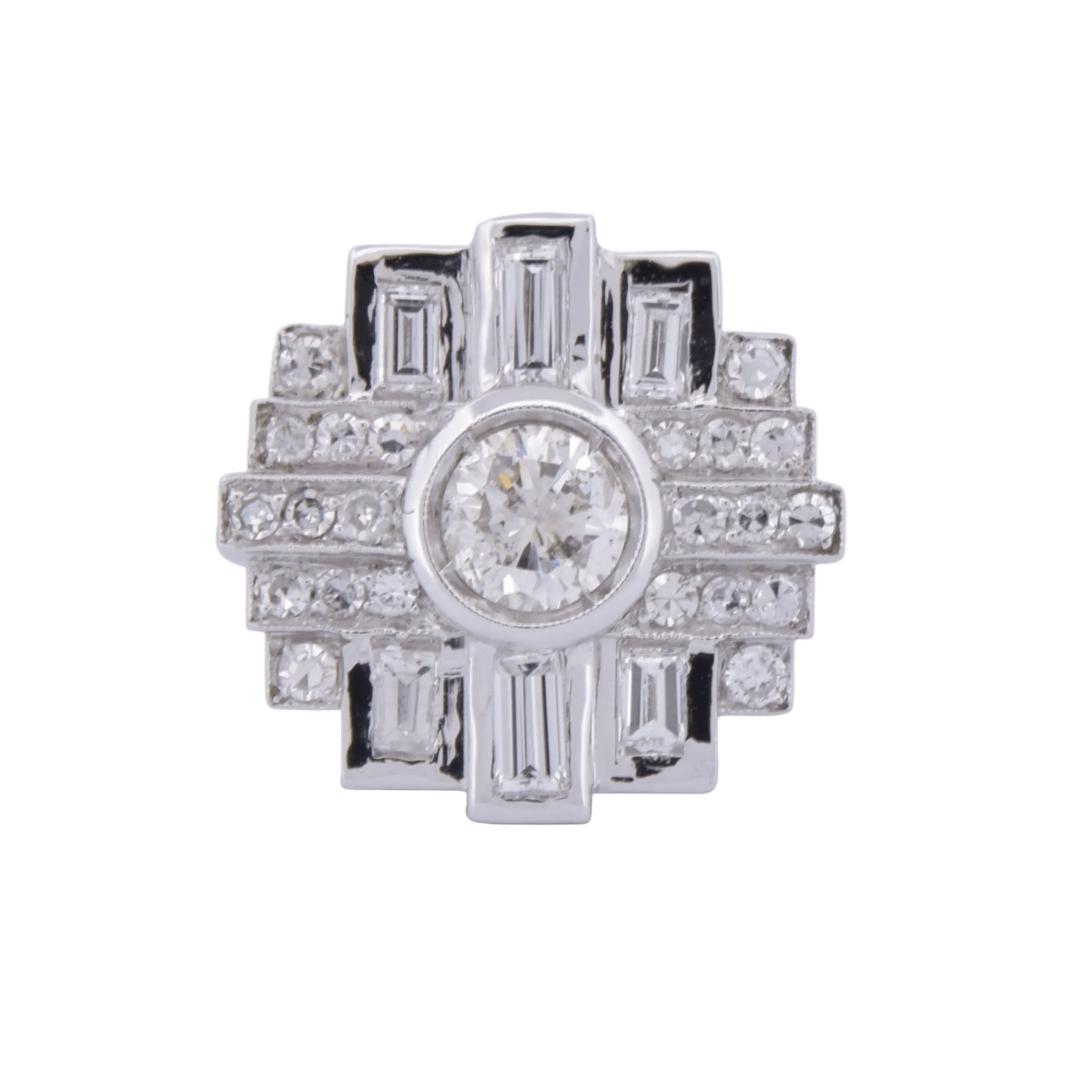 Bague Entourage en or blanc et diamants - Castafiore