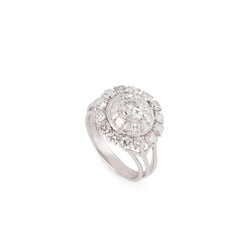 Bague Entourage en or blanc et diamants - Castafiore