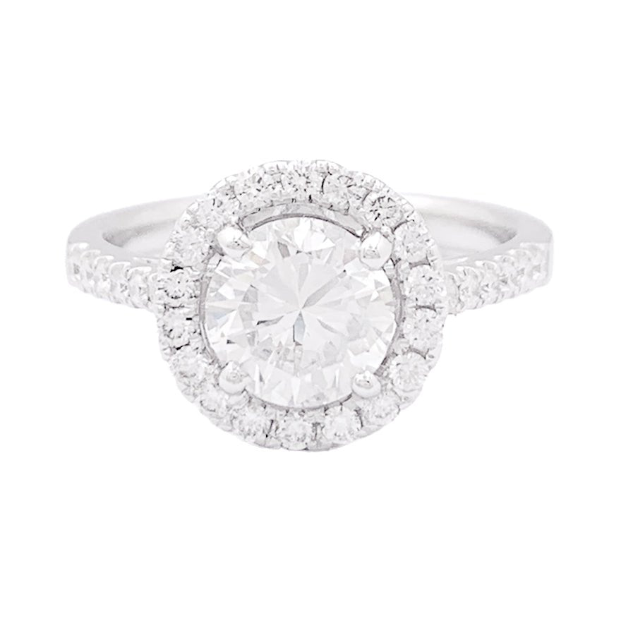 Bague Entourage en or blanc et diamants - Castafiore