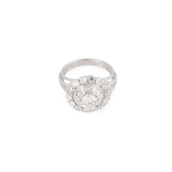 Bague Entourage en or blanc et diamants - Castafiore