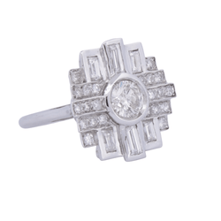 Bague Entourage en or blanc et diamants - Castafiore