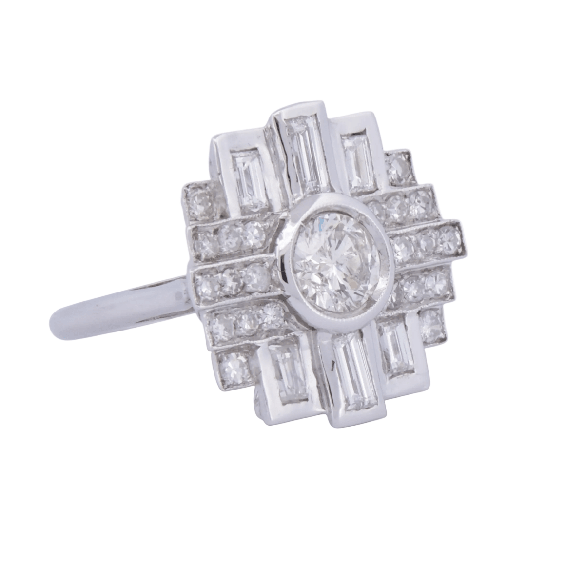 Bague Entourage en or blanc et diamants - Castafiore