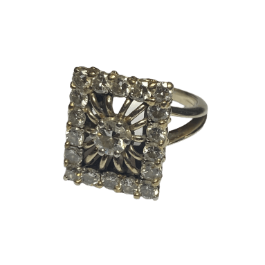 Bague Entourage en or blanc et diamants - Castafiore