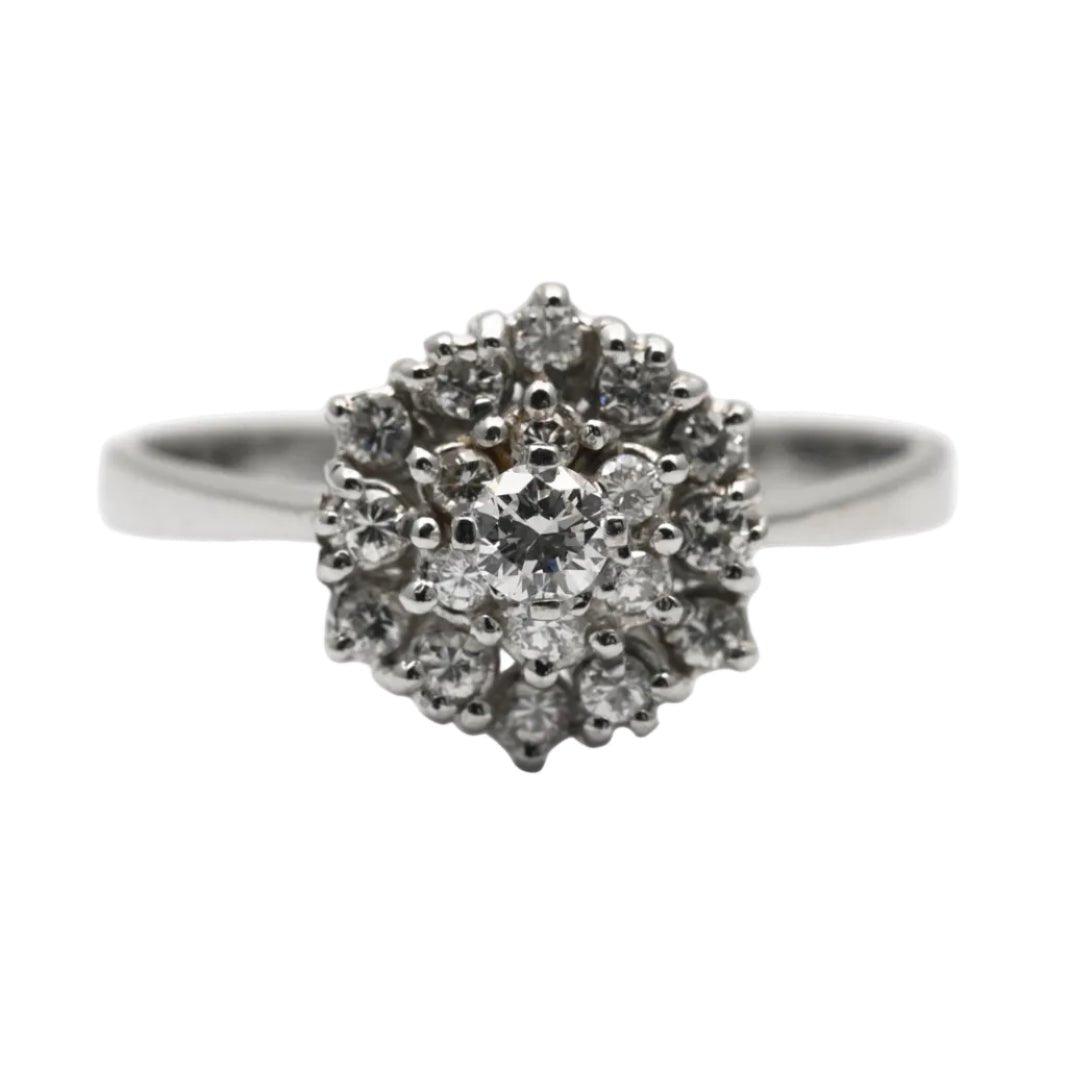 Bague Entourage en or blanc et diamants - Castafiore