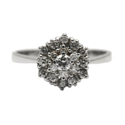 Bague Entourage en or blanc et diamants - Castafiore