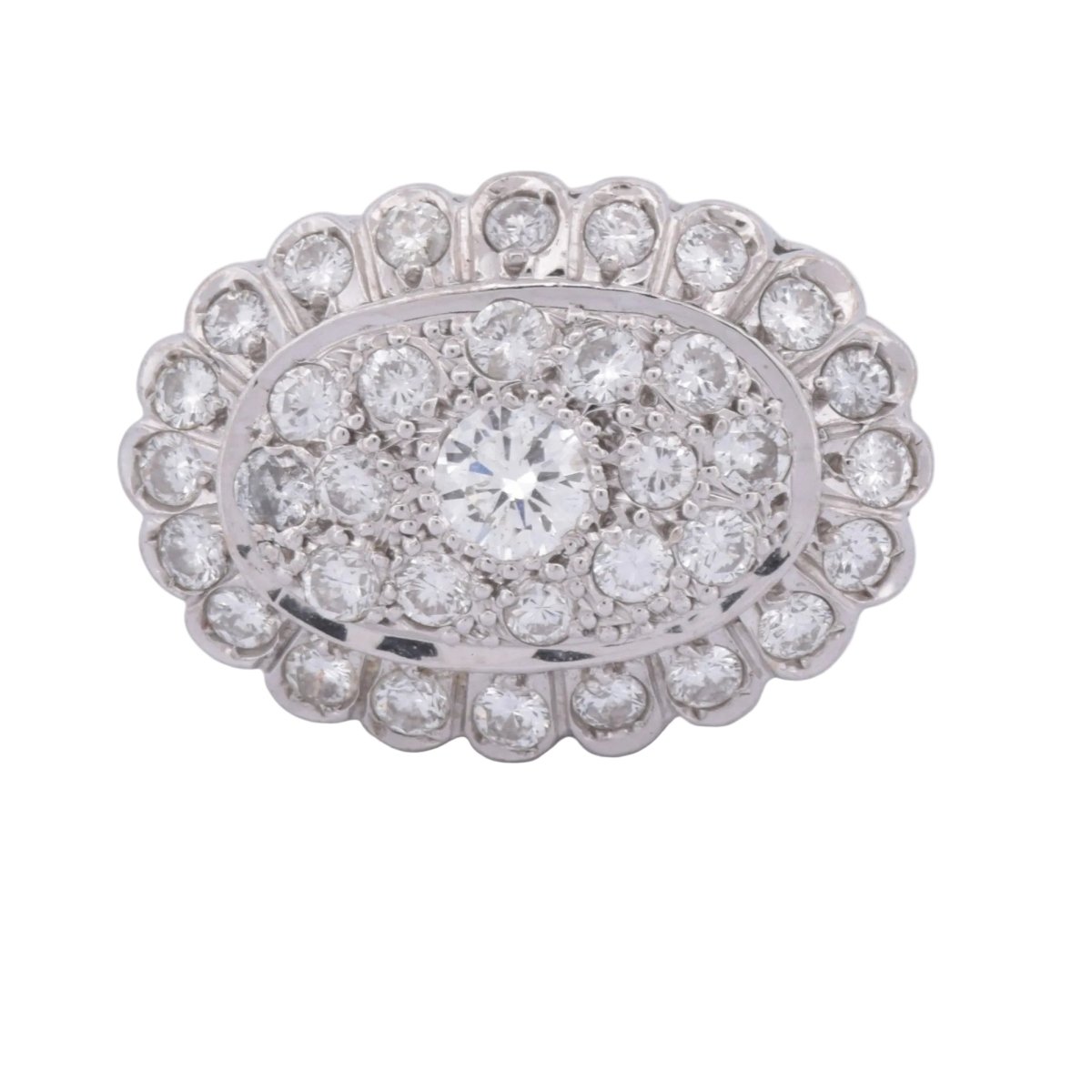 Bague Entourage en or blanc et diamants - Castafiore