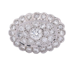 Bague Entourage en or blanc et diamants - Castafiore