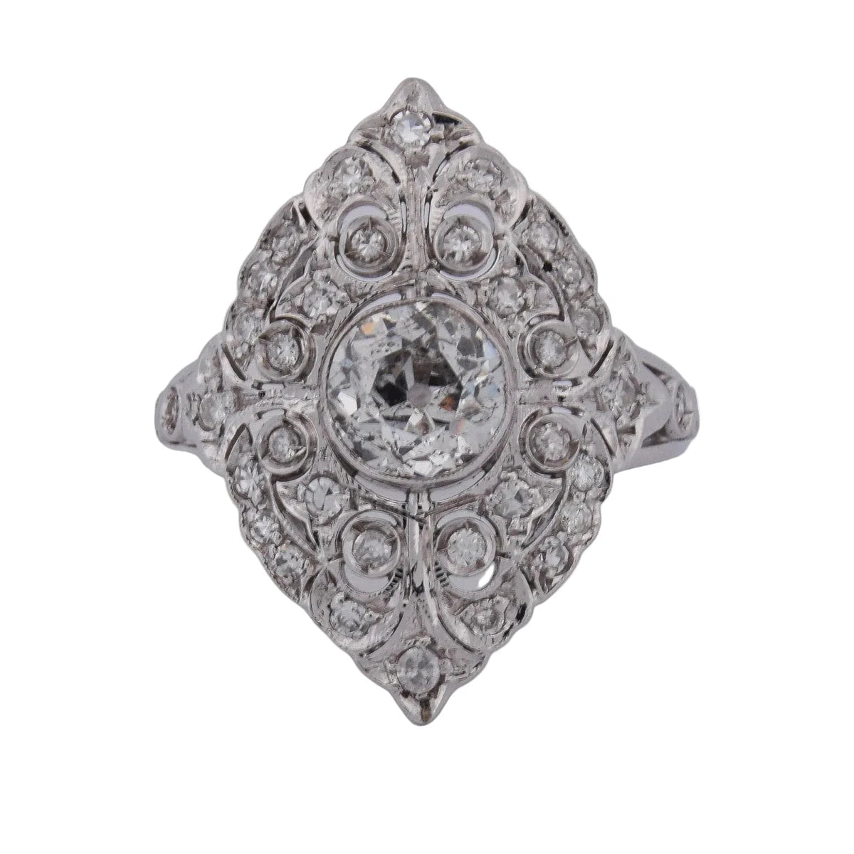 Bague Entourage en or blanc et diamants - Castafiore
