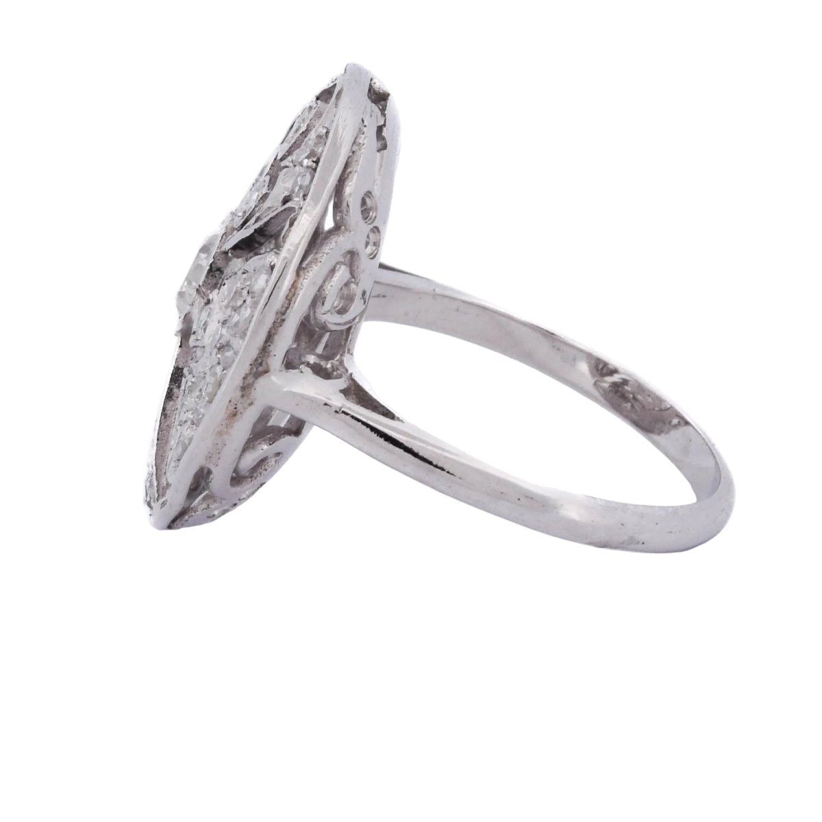 Bague Entourage en or blanc et diamants - Castafiore