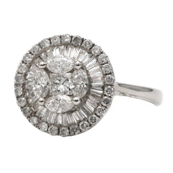 Bague Entourage en or blanc et diamants - Castafiore