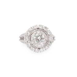 Bague Entourage en or blanc et diamants - Castafiore