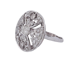Bague Entourage en or blanc et diamants - Castafiore