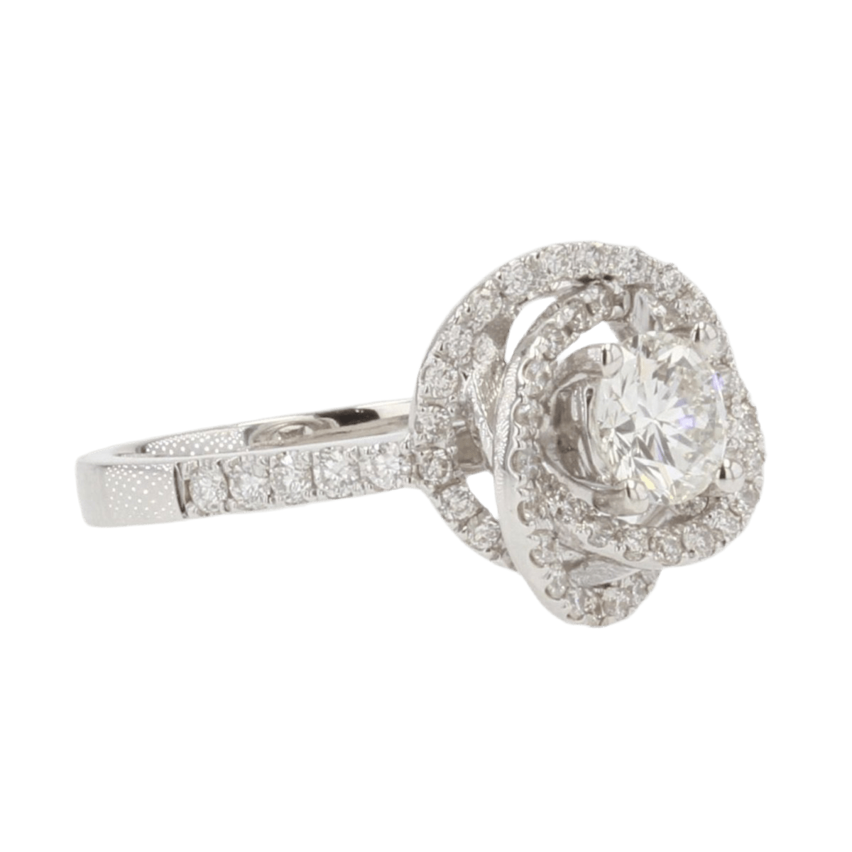 Bague Entourage en or blanc et diamants - Castafiore