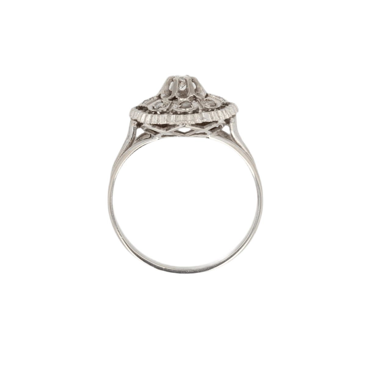 Bague Entourage en or blanc et diamants - Castafiore