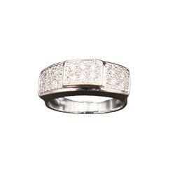 Bague Entourage en or blanc et diamants - Castafiore