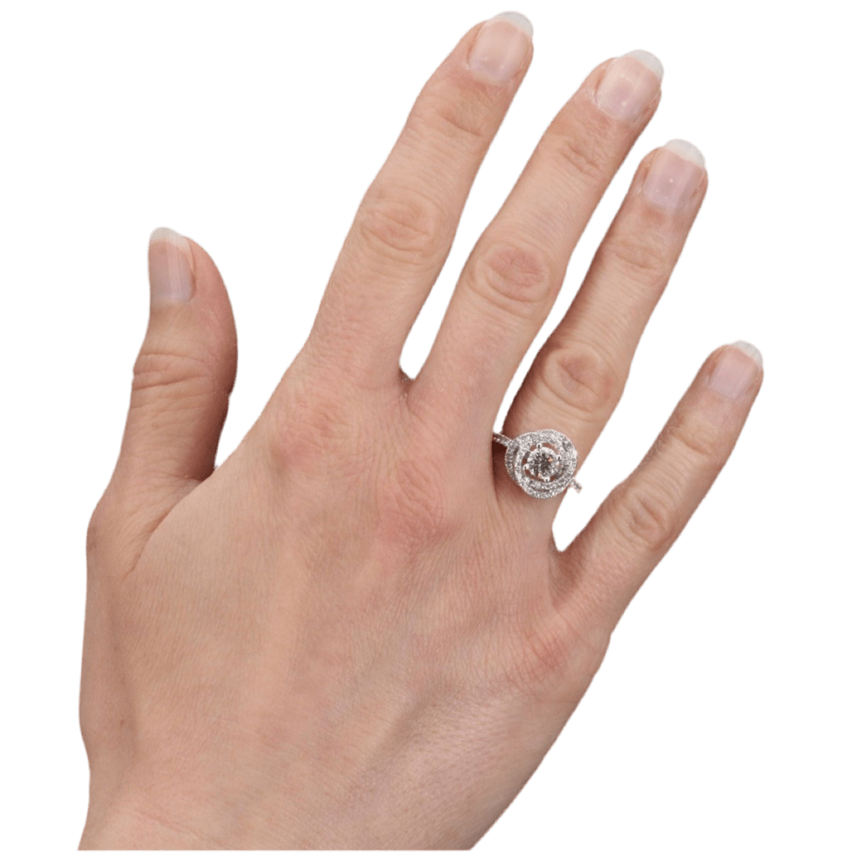 Bague Entourage en or blanc et diamants - Castafiore