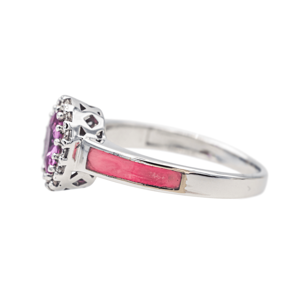 Bague Entourage en or blanc, laque, saphir et diamants - Castafiore