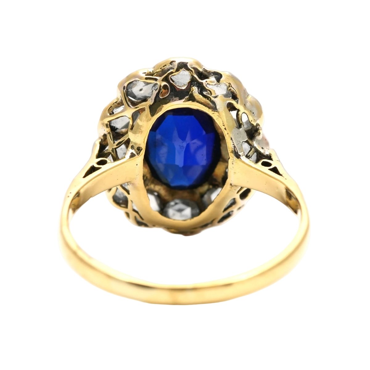 Bague Entourage en or blanc, or jaune, saphir et diamants - Castafiore