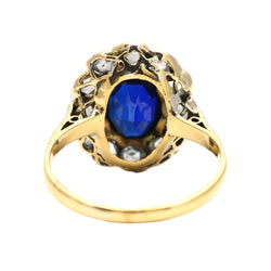Bague Entourage en or blanc, or jaune, saphir et diamants - Castafiore