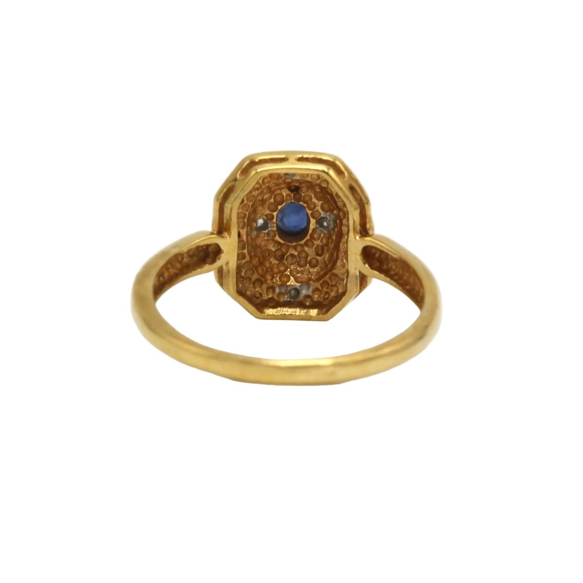 Bague Entourage en or blanc, or jaune, saphir et diamants - Castafiore