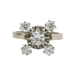 Bague Entourage en or blanc, platine et diamants - Castafiore