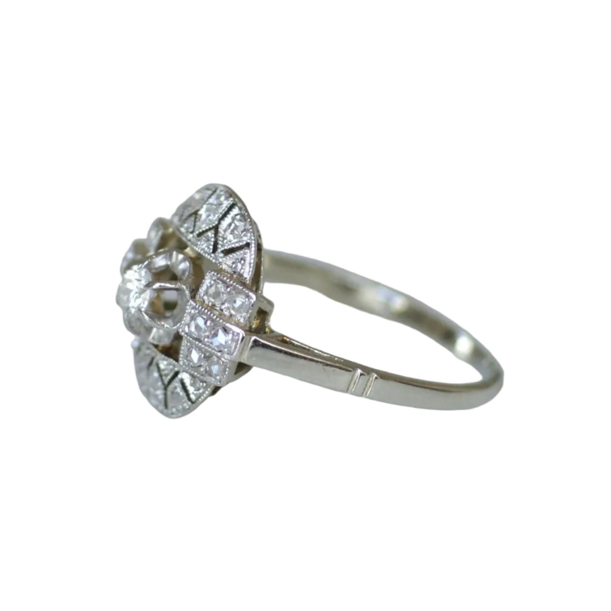 Bague Entourage en or blanc, platine et diamants - Castafiore