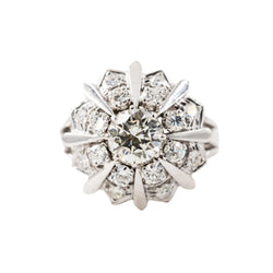 Bague Entourage en or blanc, platine et diamants - Castafiore