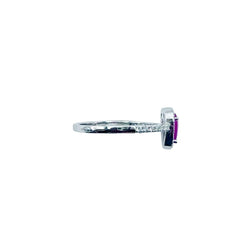 Bague Entourage en or blanc, rubis et diamants - Castafiore