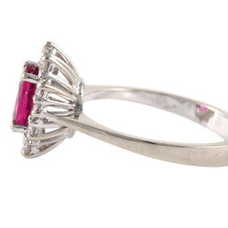 Bague Entourage en or blanc, rubis et diamants - Castafiore