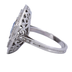 Bague Entourage en or blanc, saphir et diamants - Castafiore