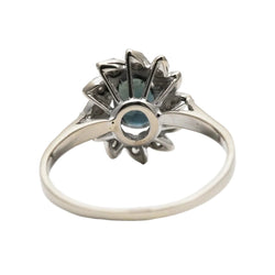 Bague Entourage en or blanc, saphir et diamants - Castafiore