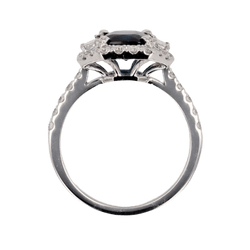 Bague Entourage en or blanc, saphir et diamants - Castafiore