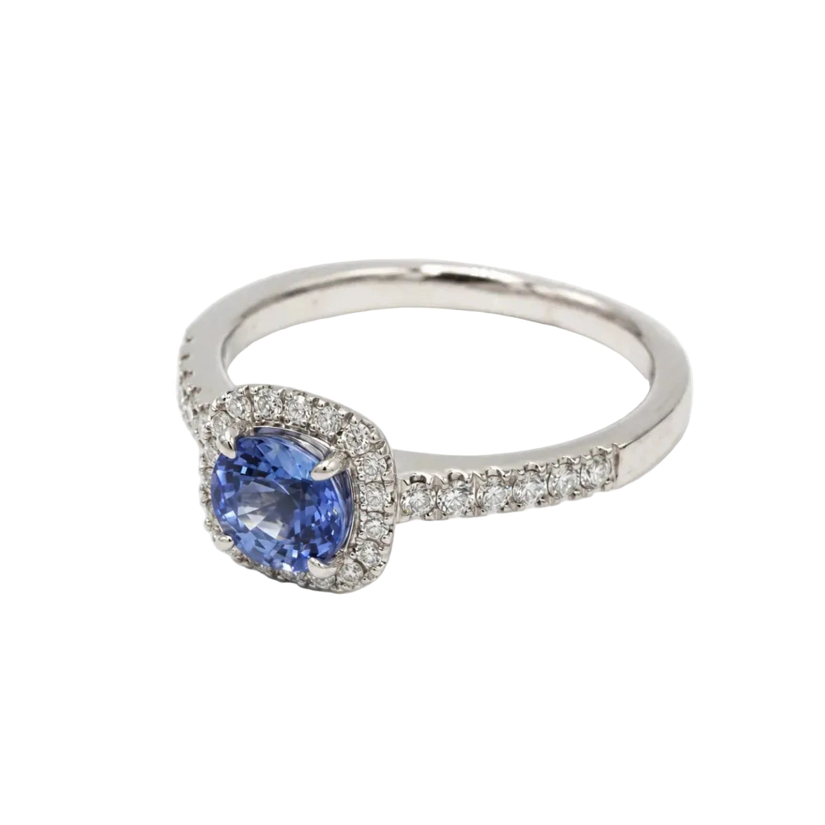 Bague Entourage en or blanc, saphir et diamants - Castafiore