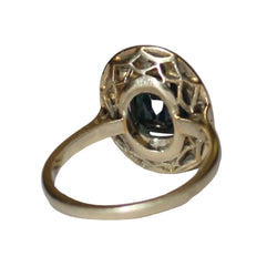Bague Entourage en or blanc, saphir et diamants - Castafiore