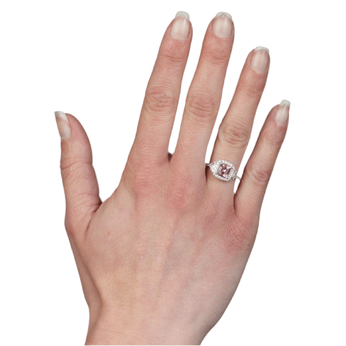 Bague Entourage en or blanc, saphir et diamants - Castafiore