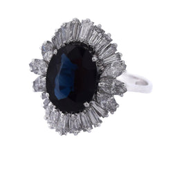 Bague Entourage en or blanc, saphir et diamants - Castafiore