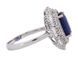 Bague Entourage en or blanc, saphir et diamants - Castafiore