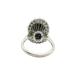 Bague Entourage en or blanc, saphir et diamants - Castafiore