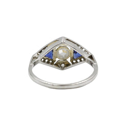Bague Entourage en or blanc, saphir et diamants - Castafiore