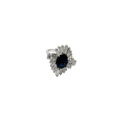 Bague Entourage en or blanc, saphir et diamants - Castafiore